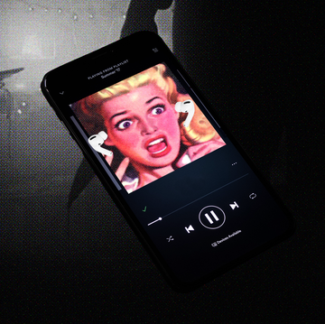 phone with music and a horrified face phone with music and a horrified face